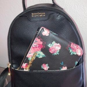 Juicy Couture Black Studded Backpack w/wallet